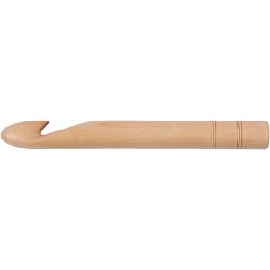 Hæklenål , nr. 25 , L: 23 cm, birk, 1 stk.